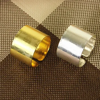 

10/PCS stainless steel napkin ring gold / silver hotel model room wedding soft decoration Tang suit napkin buckle tableware deco