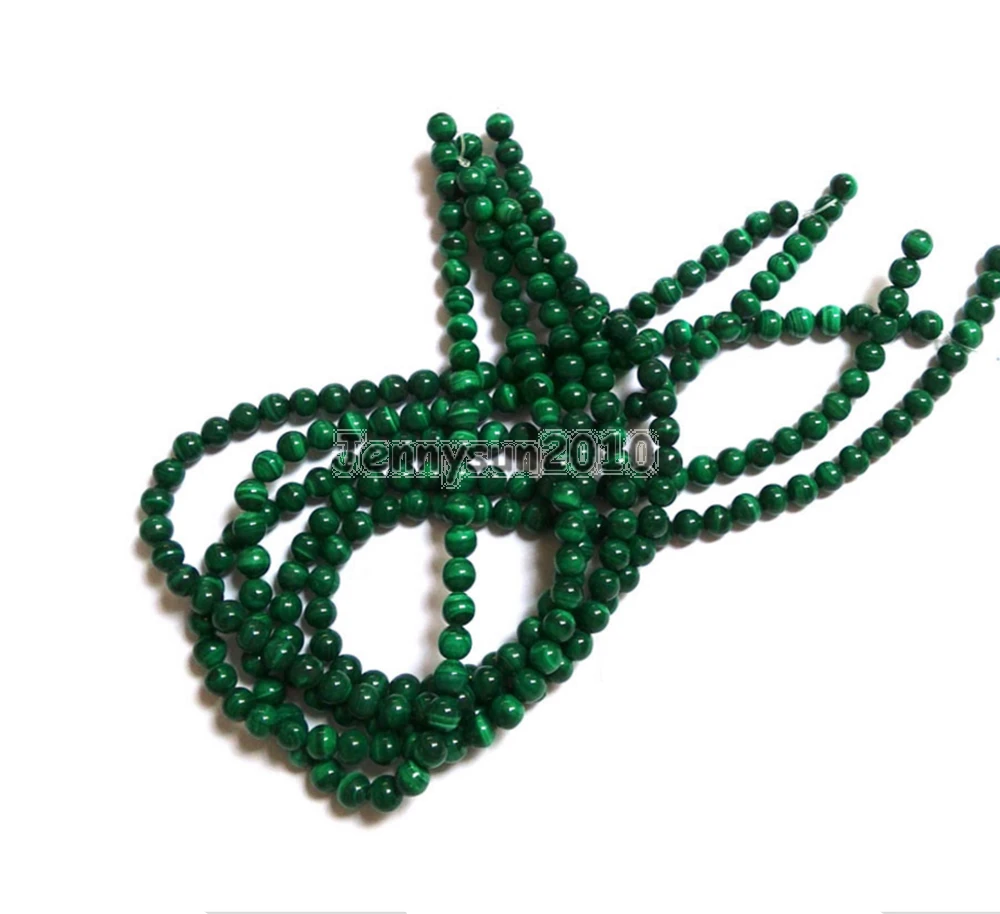 

Natural Malachite Gems Stones 6mm Round Spacer Loose Beads 15'' Strand for Jewelry Making Crafts 2 Strands/Pack