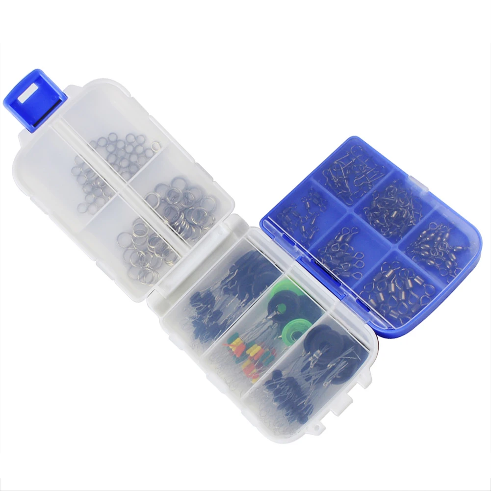 

Floating Tackle Eight Word Ring Hooks Sinker Outdoor Lead Fishing Accessories Kit With Box Space Beans Guide Connector Swivels
