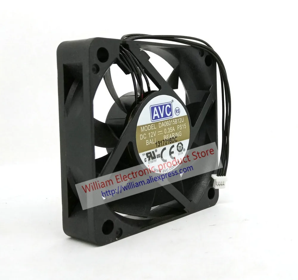 Новый Оригинальный AVC DA06015B12U DC12V 0.35A 60x60x15 мм 4 линии компьютер PWM вентилятор