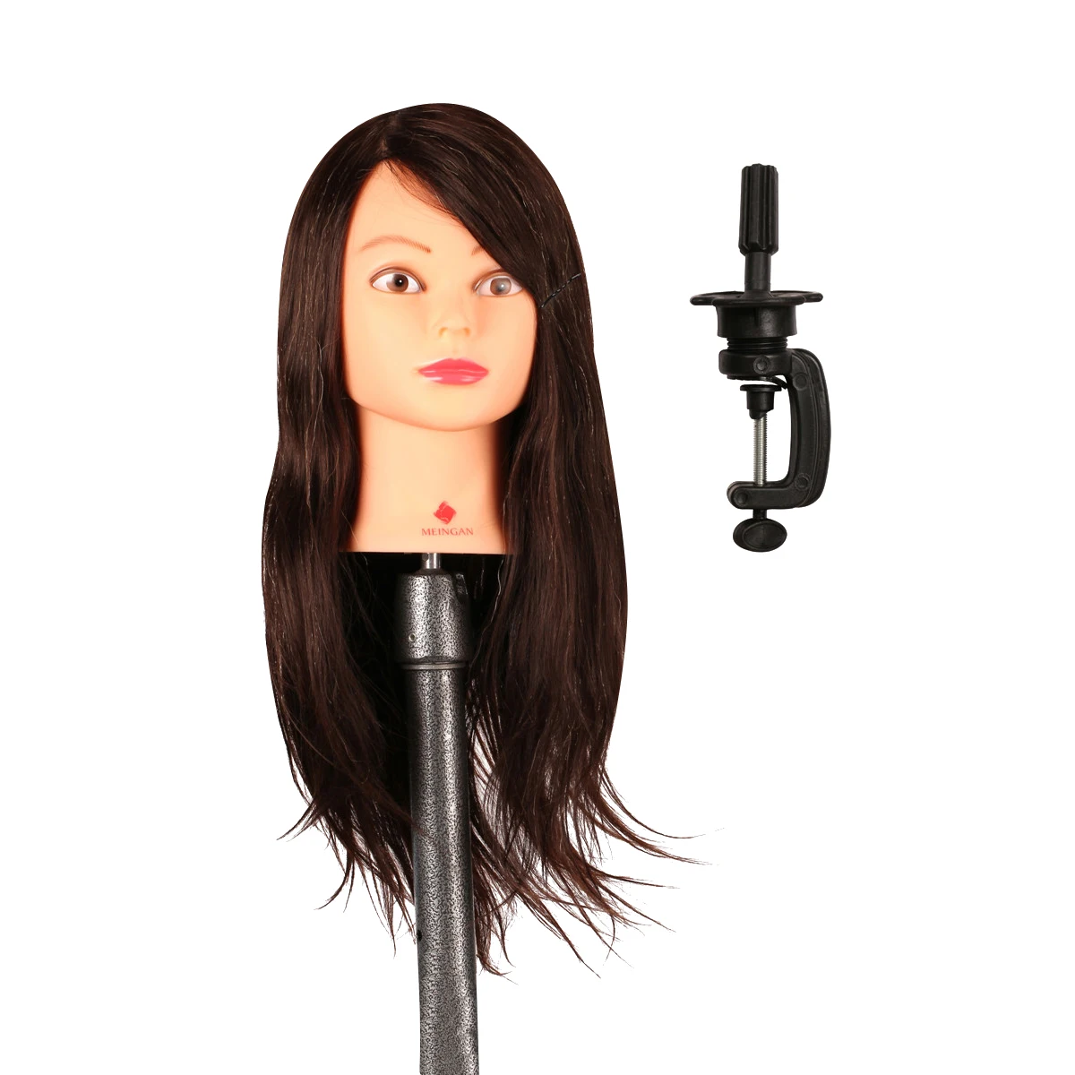 Professional Salon 40% Natural Animal Brown Wig Hair 22 Long Hairdressing Styling Training Mannequin Head with Clamp Stand Tool parrucca perruque dyz 516 lolita long dark brown anime cosplay hair wig natural hair wigs