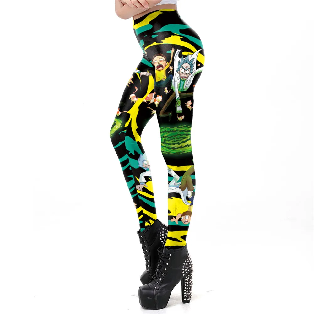 

PLstar Cosmos Leggings Women Rick And Morty Plus Size Leggin Workout Cartoon Printed Fitness Legging