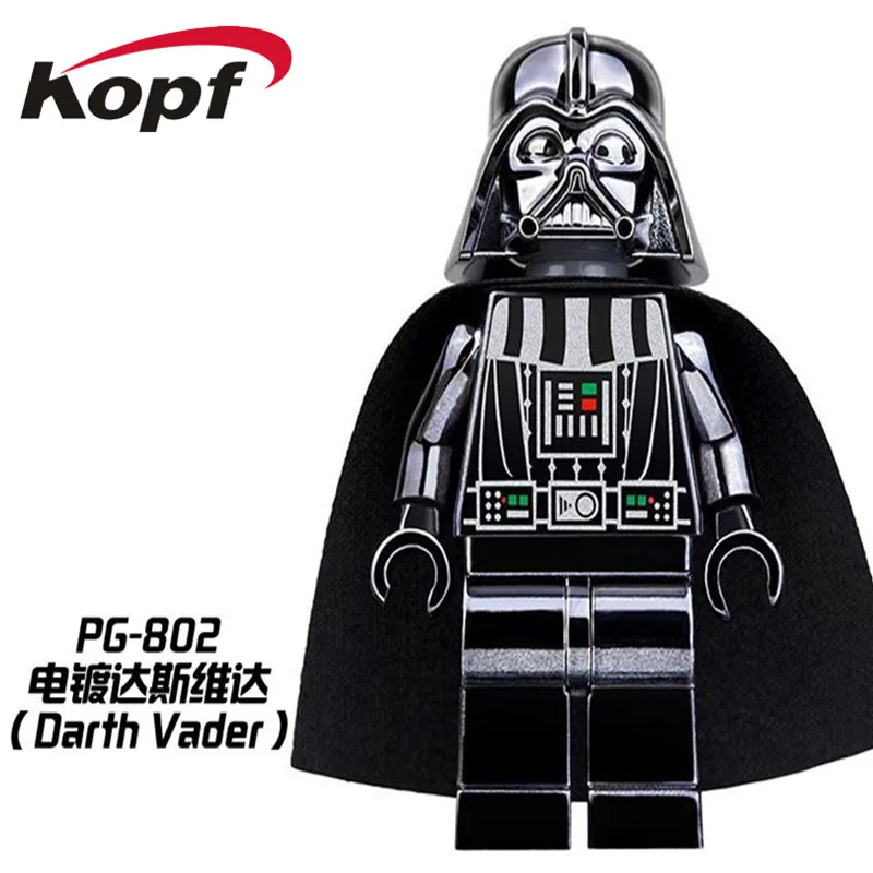 

Super Heroes Space Wars Chrom Darth Vader Iron Man Captain America Mr. Gold C3PO Bricks Building Blocks Toys for children PG802