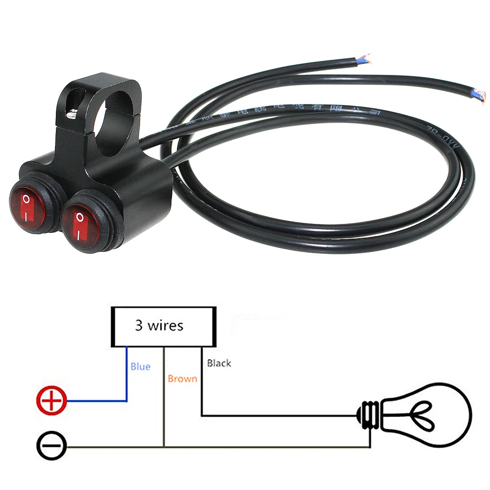 Liga de Alumínio da Motocicleta Interruptor à Prova Indicadora para a Motocicleta Torneira Guiador Duplo Interruptor Botão Spotlight Dwaterproof Água Luz Uso 5 Automóveis e motos
