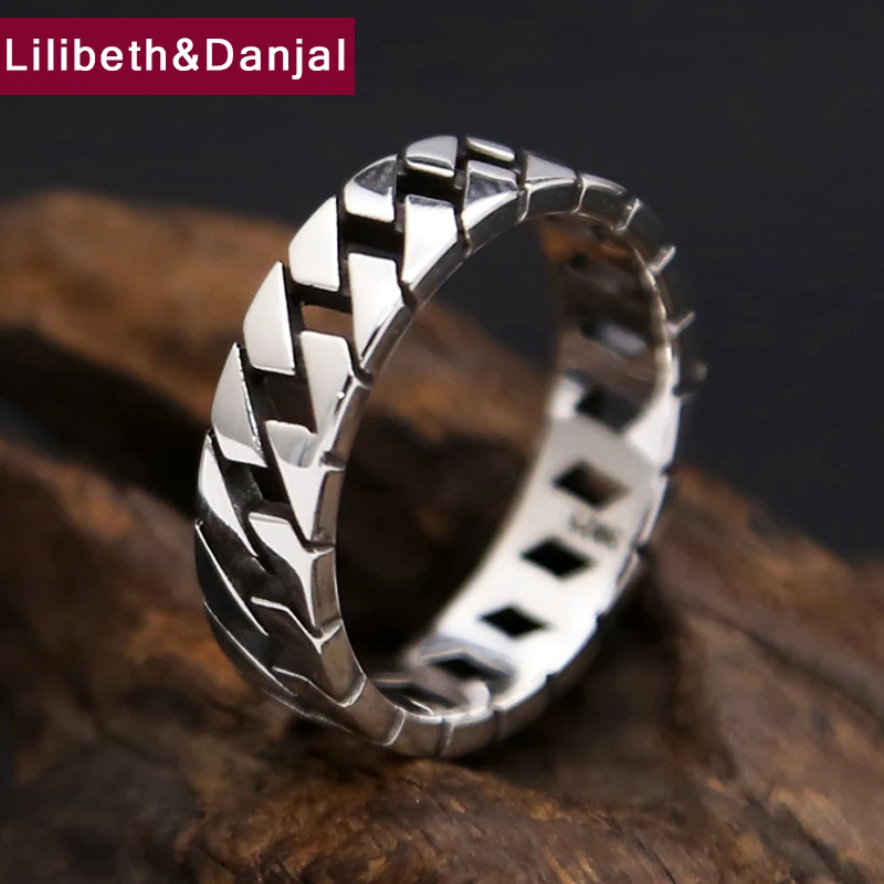 

Ring hollow 100% 925 Sterling Silver Thai silver for men and women Christmas gift fine jewelry Creative simple smooth Ring GR46