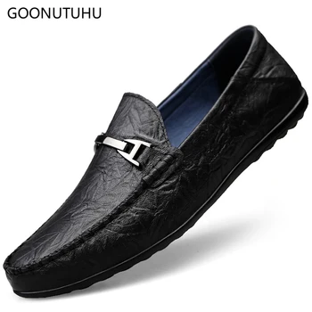

Fashion Men's shoes casual 2019 spring and summer male loafers genuine leather slip-on shoe man driving shoes for men size 37-45