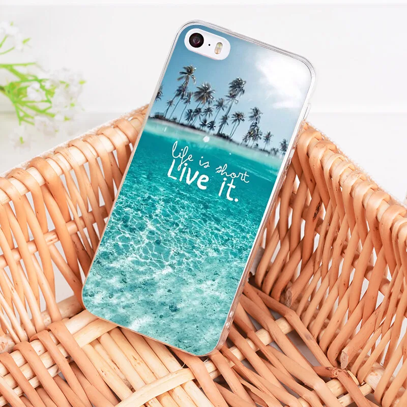 Summer Blue Sky Beach Quotes Transparent Coque For Iphone