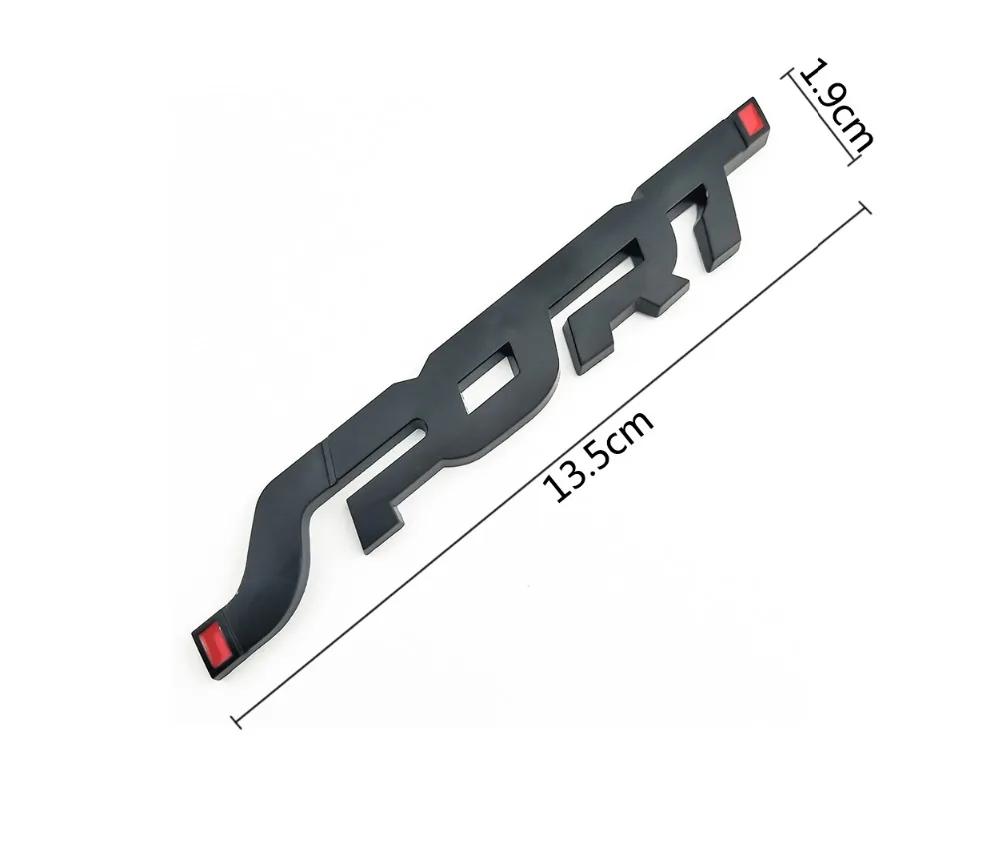 Metal 3D Chrome Silver / Black Auto Car Trunk Racing SPORT Word Letter Logo Emblem Badge Decal Sticker For Car Decoration