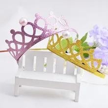1PC Shiny Pearl Girls Headbands Children Princess Party Pearl Crown Hair hoop Girls Tiaras hair accessories children’s headwear