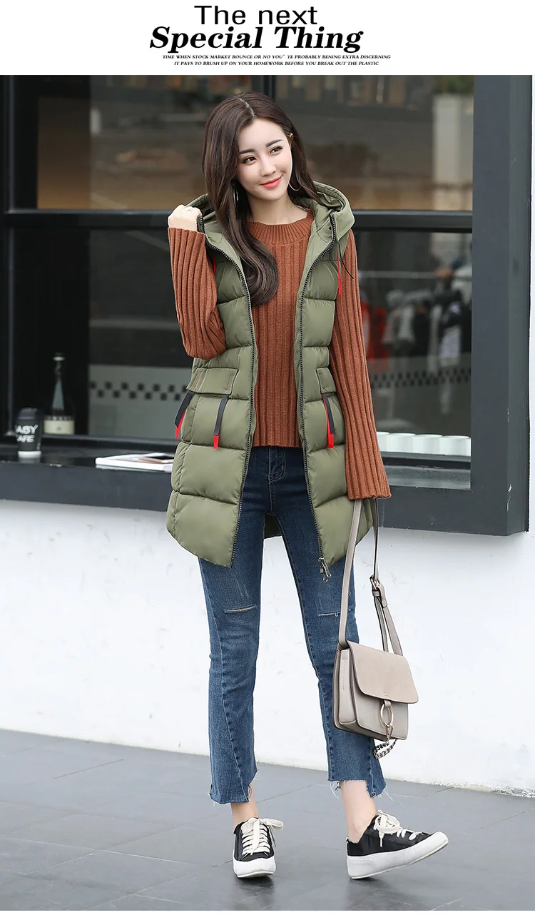 Women Jacket Winter Cotton Padded Vest Coats Long Hooded Women Coat And Jacket Sleeveless Outwear Clothing Plus Size 4XL CH657 (5)