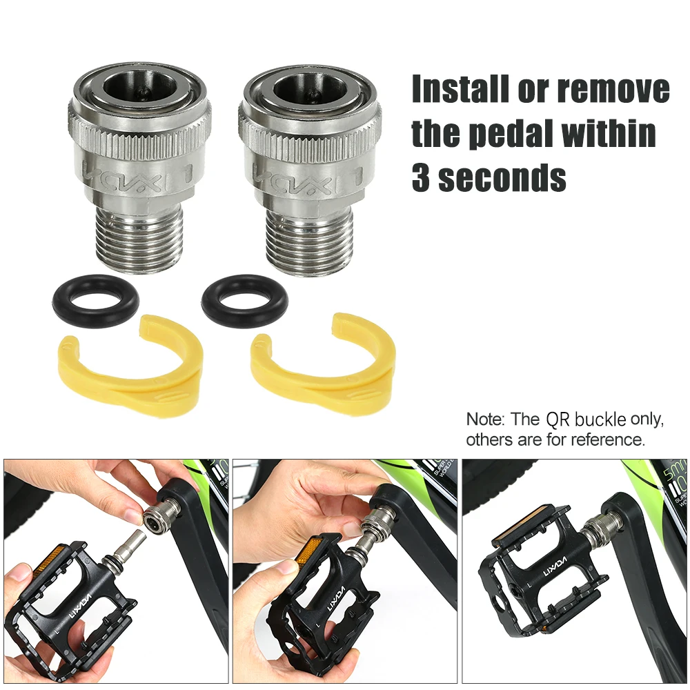 

Lixada Removable Bike Pedal Adapter Bicycle Cycling MTB Pedal Extender Quick Release Pedal Holder for MKS Pedals Aluminum alloy