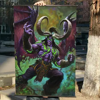 

"WOW:Illidan Stormrage" HD Game Movie Wall Scrolls Poster Bar Cafes Home Decor Banners Hanging Art Waterproof Cloth Decorate