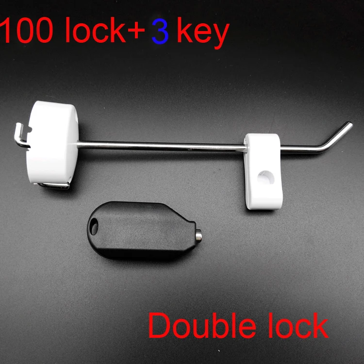 

103pcs Wall-mounted Locking Hook Retail Stop Display Anti-theft Supermarket Anti-lost Slatwall Display Hooks 15/20cm