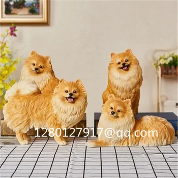 

Simulation Dog Cute Puppy Statue Pomeranian Creative Home Decor Resin Action Figure Collectible Model Toy Gift P958