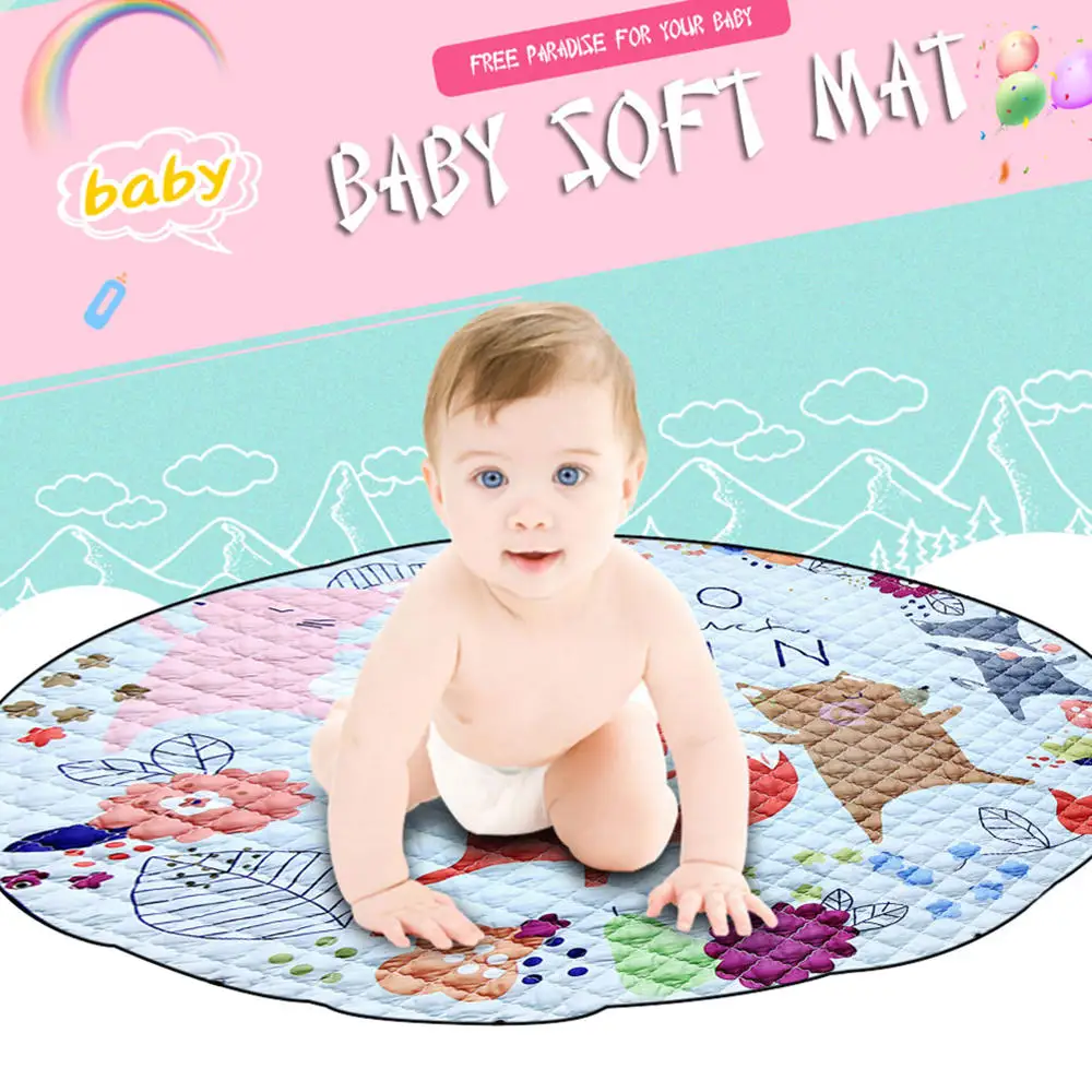 Buy 150*150cm Baby Round Carpet Cartoon Baby Crawling