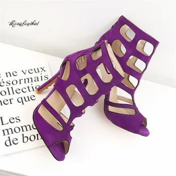 

LZXGSJ 2018 NEW Euramerican Fashion Woman Sandals Summer Shoes Gladiator Super High Thin Heels Peep Toe Sexy Casual Zip Rome