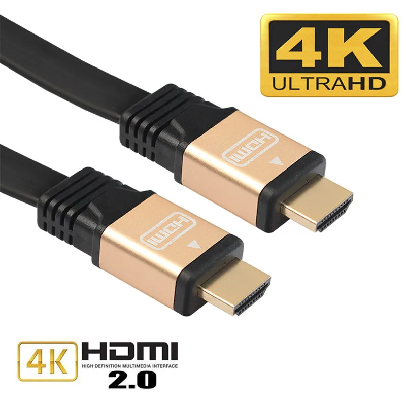 

Mayitr 1pc 1/1.8m 2 Colors 4K HDMI 2.0 Cable Gold Plated 18Gbps High Speed Flat Ultra 4K HD Cable for Full HD 1080p