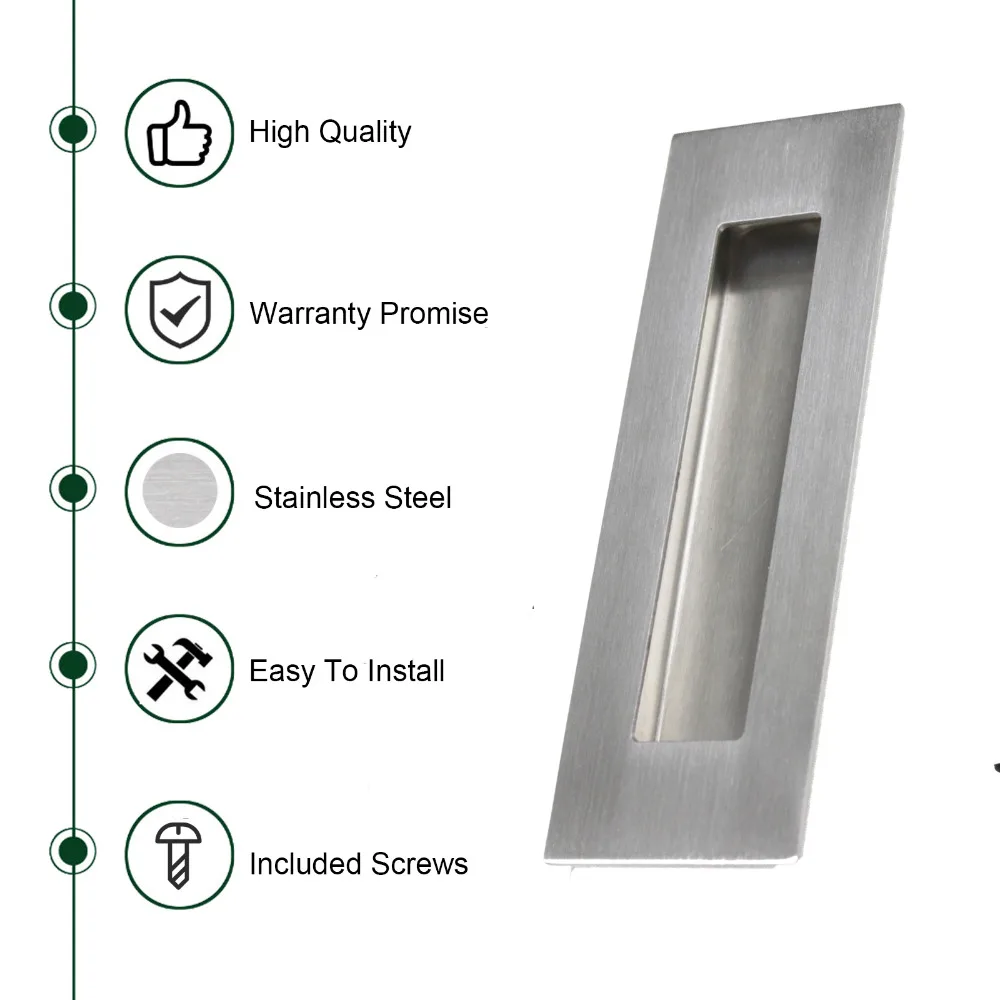 Probrico Нержавеющая Сталь утопленный дверной тянуть Кухня Кабинет Ручка для шкаф для мебели Шкаф ящика Скрытая сайдинг тянуть