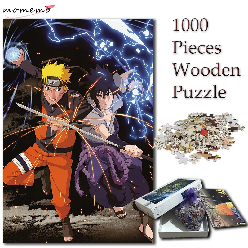 

MOMEMO Jigsaw 1000 Pieces Puzzles for Adults Naruto Sasuke Fighting Scene Cartoon Puzzle 1000 Pieces Games for Kid Children Gift
