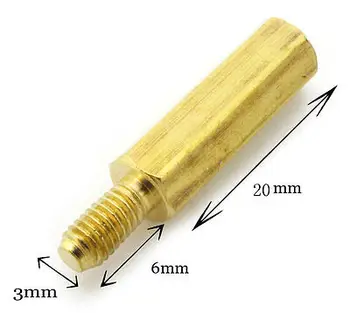 

20pcs M3 20 6mm Metric Brass Hexagonal Threaded Spacers Hexagon Copper Post