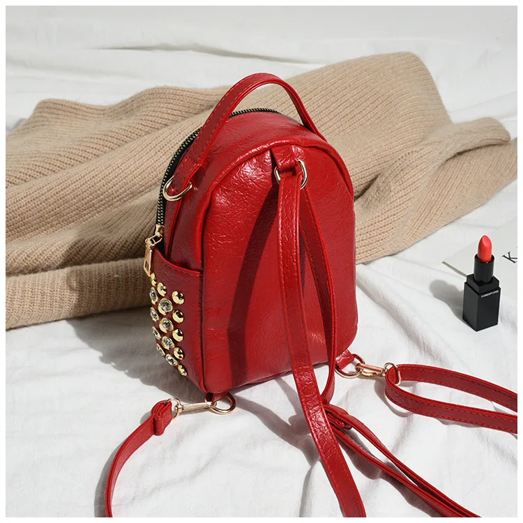 Rdywbu Многофункциональный маленький женский рюкзак, Весенняя модная дорожная сумка с заклепками, мини-рюкзак с заклепками, школьная сумка из искусственной кожи, Bolsas B649