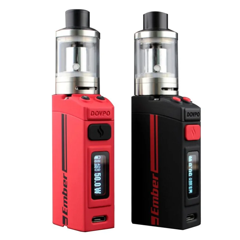 

Russian warehouse Original Dovpo ember kit Electronic Cigarette Box Mod Vape 50W Temperature control e Cigarette Starter Kit