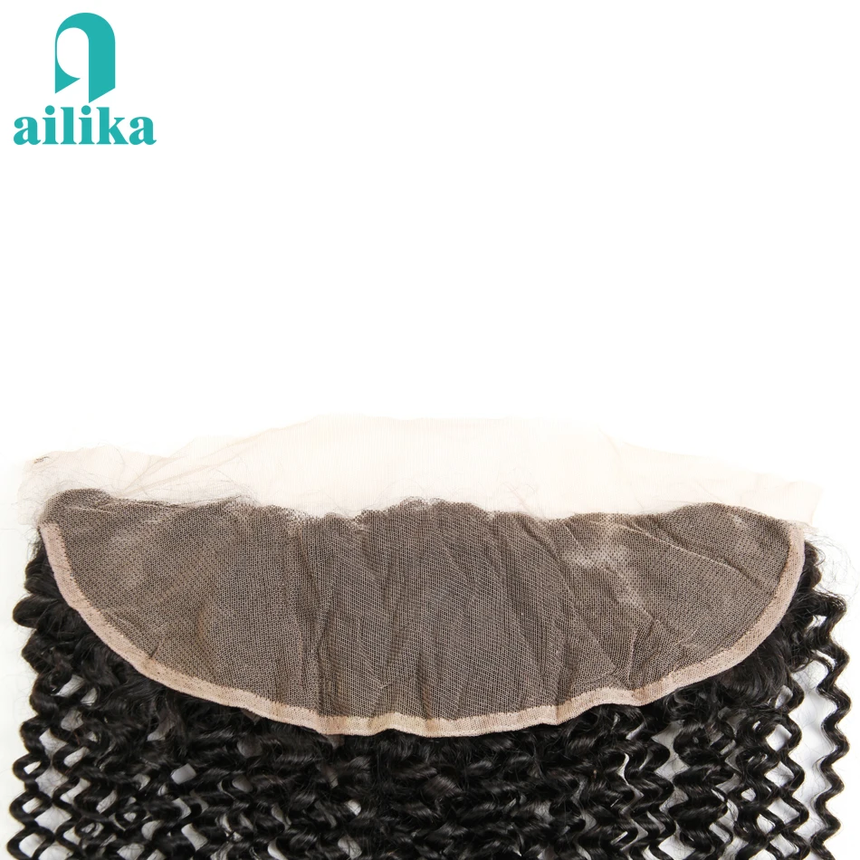 AILIKA Hair Brazilian Deep Wave 13*4 Ear to Ear Free Part Lace Frontal Closure 100% Non Remy Human Hair 8-20 Inch Natural Color