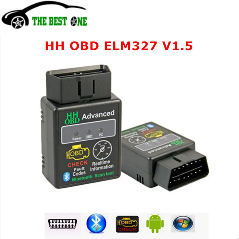

Real V1.5 Advanced HH OBD 2 Diagnostic Tool Mini ELM327 Bluetooth OBD2 Car Scanner HH ELM 327 V 1.5 TORQUE ANDROID Fast Shipping