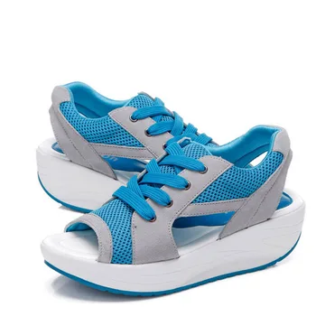 

Women Sandals Casual Sport Mesh Breathable Shoes Women Ladies Wedges Sandals Lace Platform Sandalias High School Students Shoe