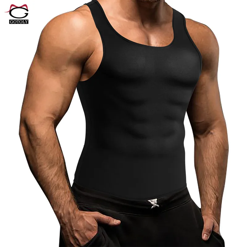 

Gotoly Men's Slimming Neoprene Waist Trainer Vest Hot Sweat Shirt Shapers Body Shaper Corset For Men Sweat Workout Weight Loss