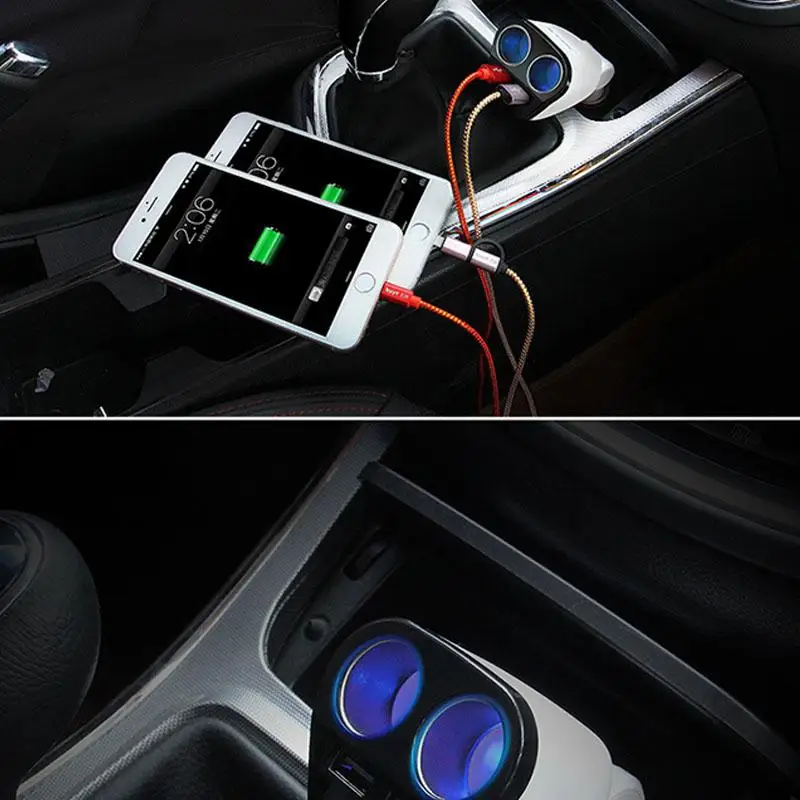 Dragonpad 12 V/24 V Авто двойной USB адаптер для автомобильного прикуривателя Разветвитель быстрое зарядное устройство