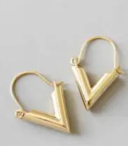 SHANICE 925 пробы серебряные массивные геометрические серьги V формы для женщин Висячие серьги в форме капли современные ювелирные изделия - Окраска металла: gold