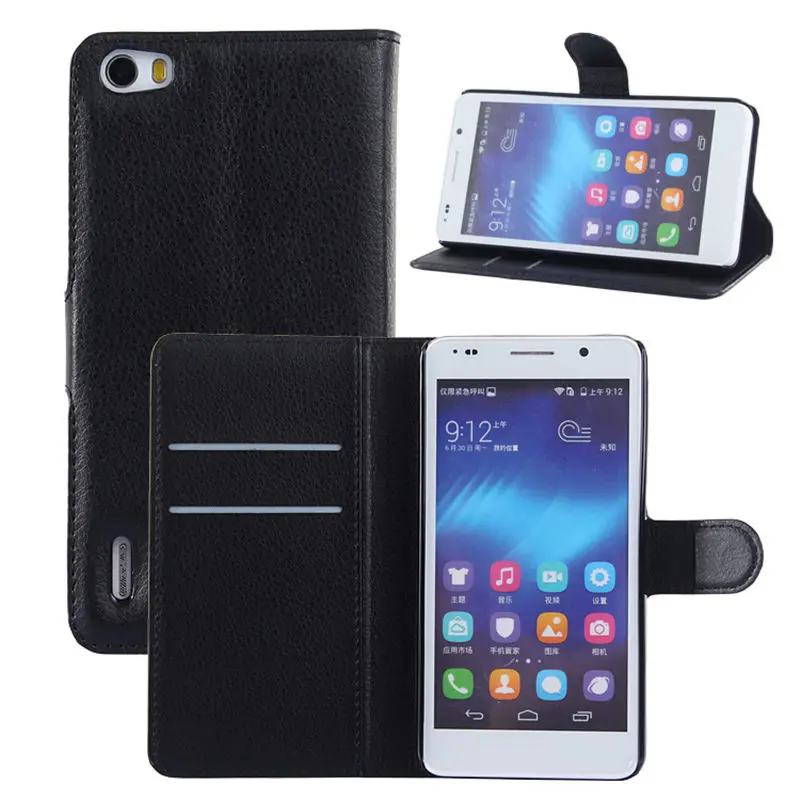 Leather Wallet Cover Micgita Flip Case For Huawei Honor 6 Plus Skin Lichee Pattern Stand | Мобильные телефоны и