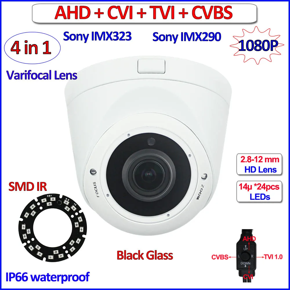 

Starvis imx290 2MP cctv camera 4 in 1 imx323 ahd camera 1080P AHD-H HDCVI HDTVI Color Night mode Security, 960H, Verifocal Lens