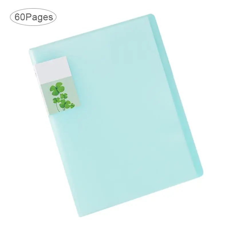 60 pagesGreen Карамельный цвет A4 прозрачный 30 страниц с эластичной резинкой папка документа Вставить файл данных обложка книги держатель зажим для школы и офиса Организатор - Цвет: 60 pagesGreen