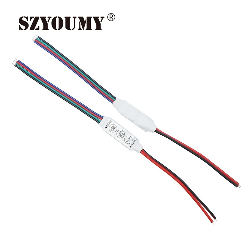 SZYOUMY 200 шт. DC 12 В мини 3 клавиши RGB LED контроллер яркости Диммер для 3528 5050 полосы или