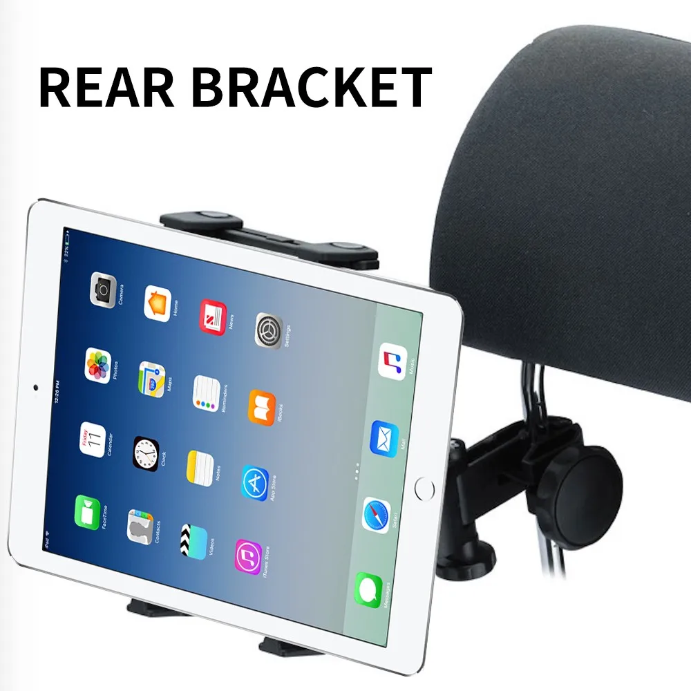 

New ABS Black 360Degree Adjustable Car Seat Headrest Mount Holder for Cell Phobe GPS iPad Galaxy Tablet Devices