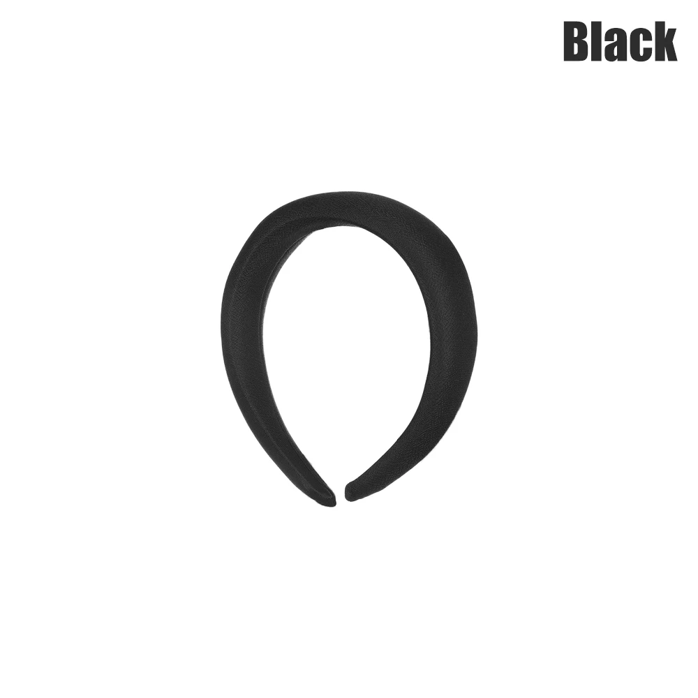 black Модные толстые бархатные повязки на волосы для женщин и девушек, губчатая повязка на голову, модный элегантный обруч для волос, головные уборы, широкие пластиковые аксессуары для волос - Цвет: black