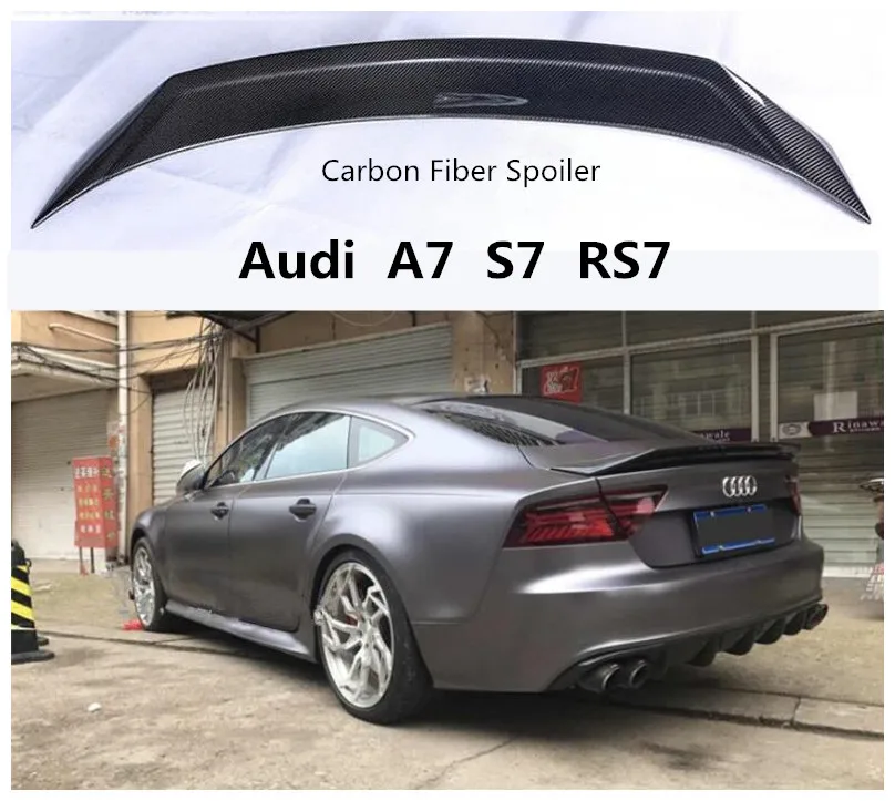 Спойлер из углеродного волокна для Audi A7 S7 RS7 2010-, высококачественные спойлеры, автомобильные аксессуары по EMS