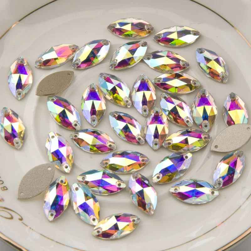 YANRUO 3223 Navette Horse Eyes Shape Sew On Crystal Glass flat back Rhinestones AAAAA Quality Stones For Clothes