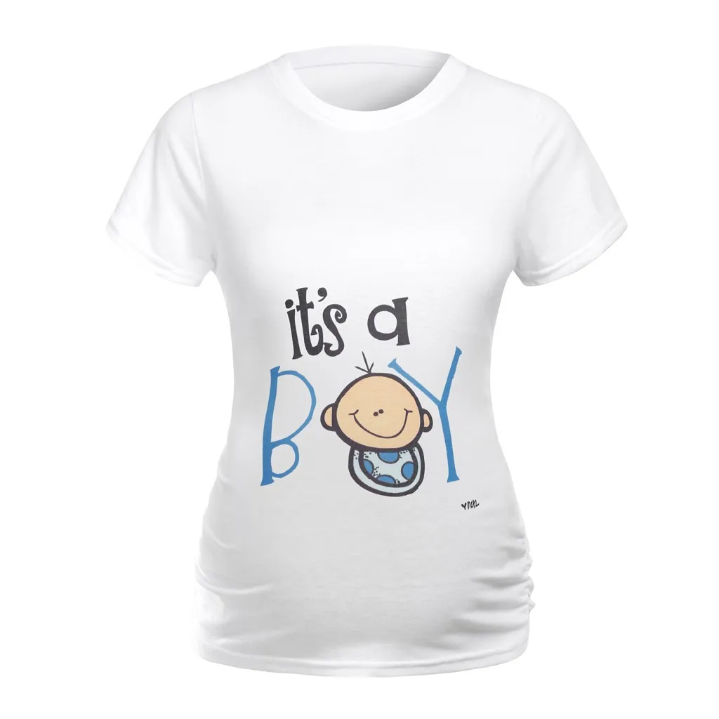 MUQGEW Футболка для беременных женщин с коротким рукавом с принтом из мультфильма топы Одежда для беременных Грудное вскармливание Одежда для беременных
