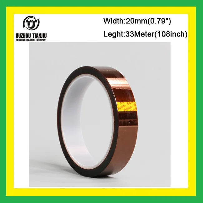

TJ Low price High temperature(250 to 300 degrees) adhesive tape 20MMX33Meter/Roll 5 rolls hot sales