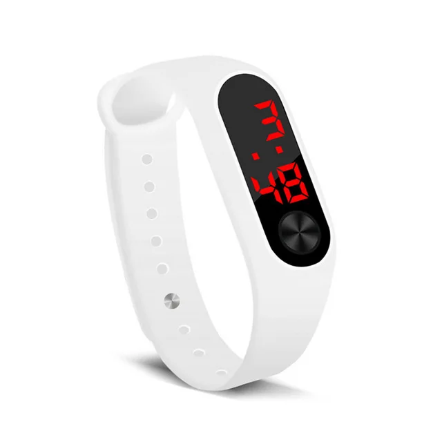 Модный уличный простой спортивный Красный светодиодный цифровой браслет часы для мужчин и женщин красочные силиконовые часы для детей наручные часы подарок - Окраска металла: M2white
