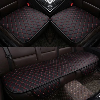 Универсальная автомобильная подушка из искусственной кожи для hyundai solaris tucson creta getz i30 i20 accent ix35, автомобильные аксессуары - Название цвета: Black red line