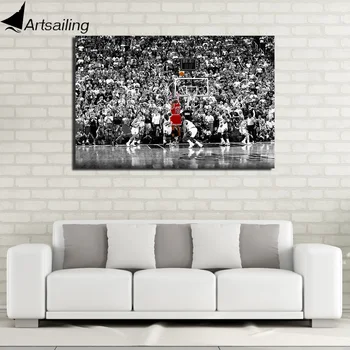 

HD print 1 piece canvas art Micheal Jordan The Last Shot basketball player sports poster painting wall art picture YA849D
