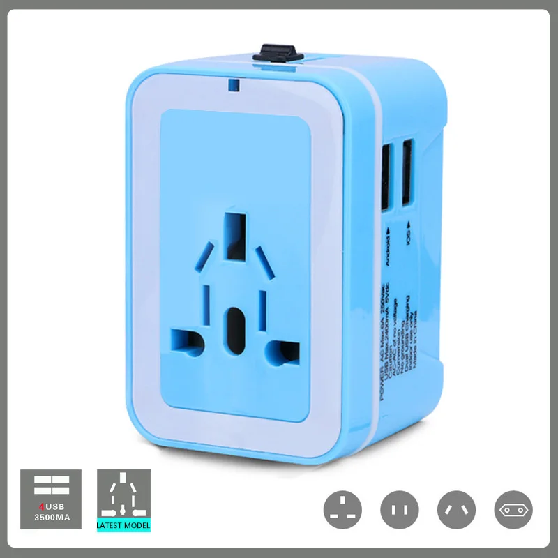 

Travel adapter Universal Power Supply International Universal Conversion Plug Multi-function Travel Charging Socket Double UBS