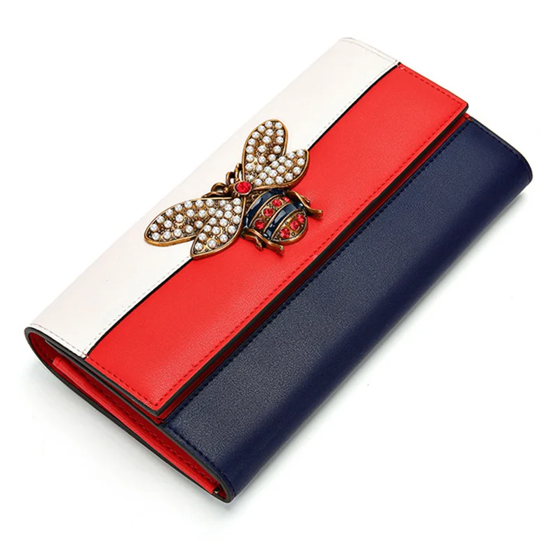 

Womens Wallets and Purses Genuine Leather Wallet Women Luxury Brand Long Patchwork Clutch Wallets Money Bag Dropshipping 2019