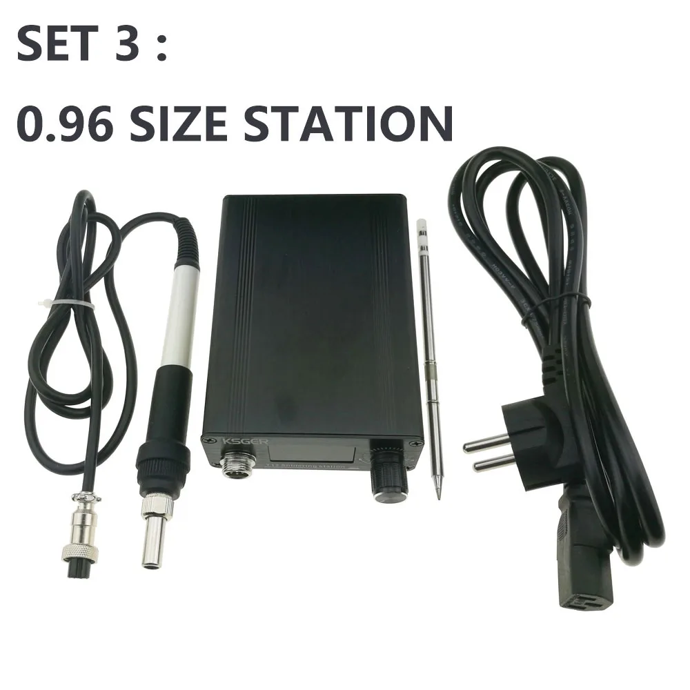 SET 3 KSGER STM32 OLED 1,3 0,96 Размер T12 DIY паяльная станция с русским корейским английским китайским T12-B2 паяльником - Цвет: SET 3