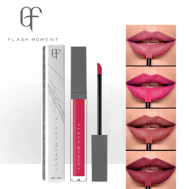 

FlashMoment Matte Liquid Lipstick 26 Colors Waterproof Velvet Nude Purple Black Red Lip Tint Soft Lipgloss Lips Cosmetics