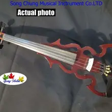 Лучший коричневый coor SONG бренд обтекаемый 4/4 электрическая скрипка, твердая древесина